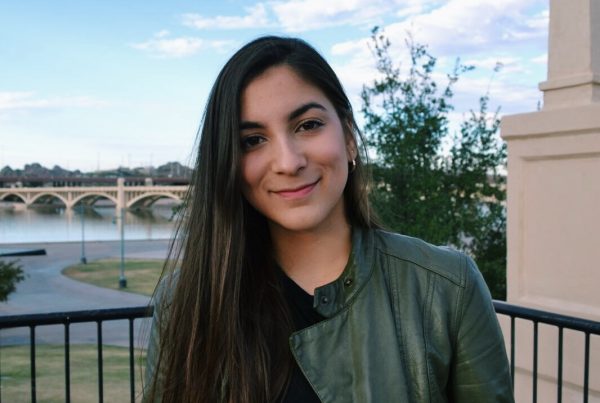 Vanessa Medina Nativa Intern on balcony
