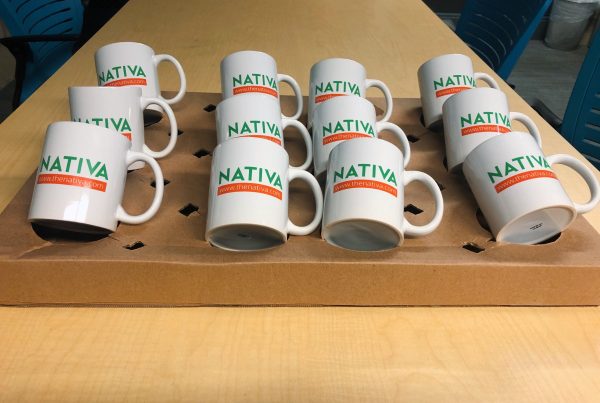 Nativa Coffee Mugs on a table